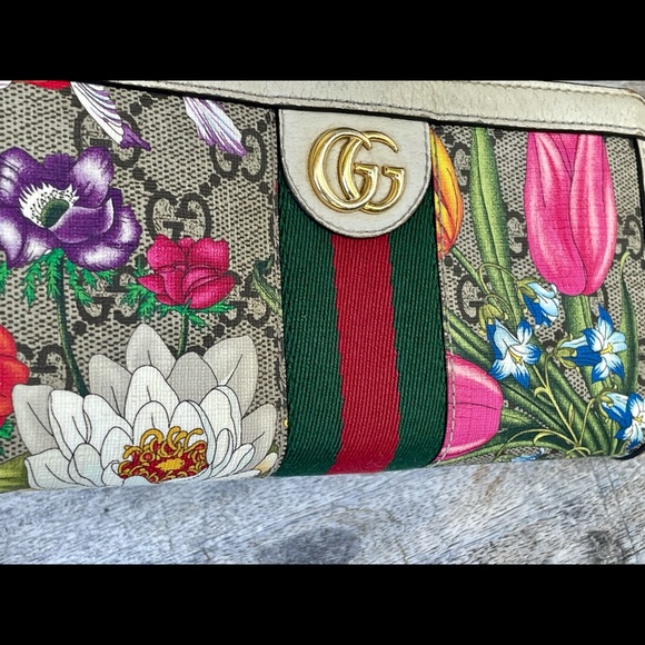 Authentic Gucci Ophidia Monogram Flora Zip Around Wallet Gorgeous! - Picture 4 of 11